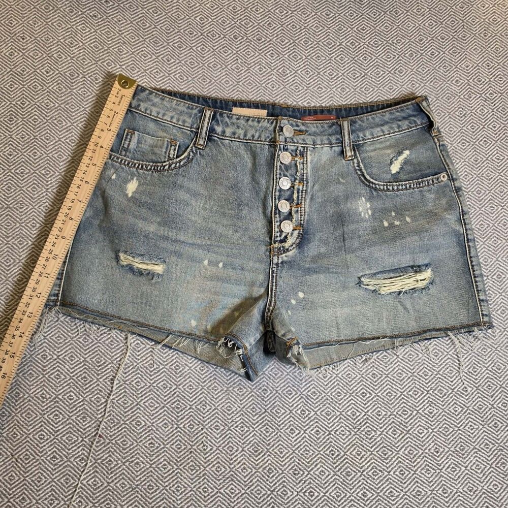 Pilcro Anthropologie Distressed Denim Cutoff Shorts Size 29 Y2K Grunge